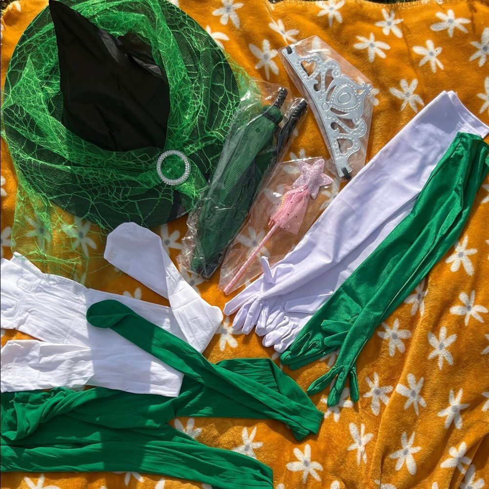 NEW WICKED Inspired Green Pink Witches Costume Accesories Glenda & Elpheba Women